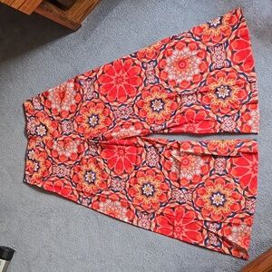 Red Floral Wide Leg Pants